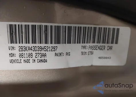 2009 Dodge Charger Se from USA, damaged, VIN 2B3KA43D39H521297